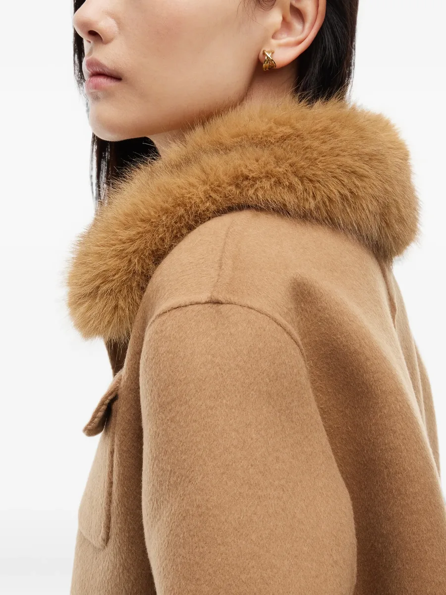 faux-fur collar pocket-detail jacket 5