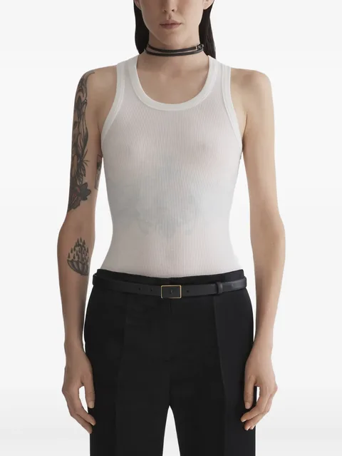 off-white ribbed tank top