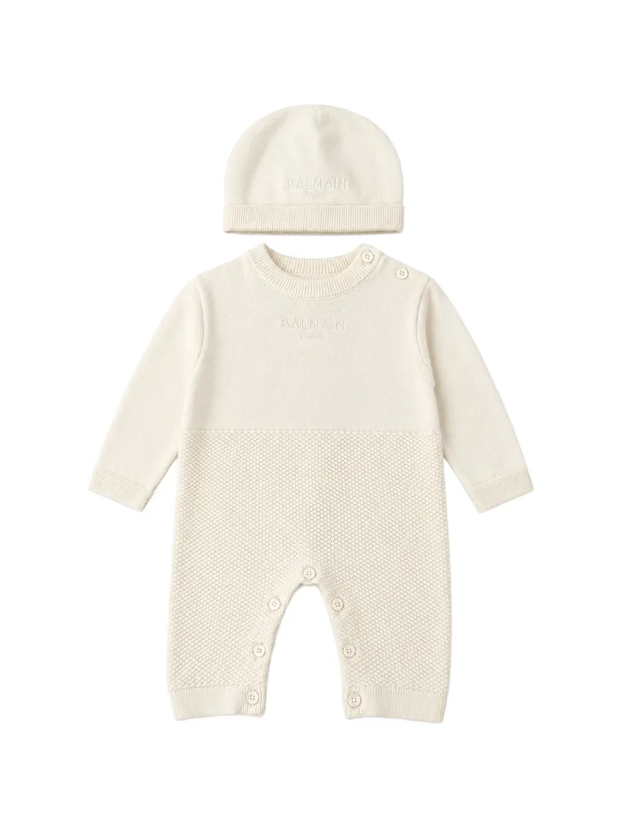 logo-embroidered knit tracksuit 1