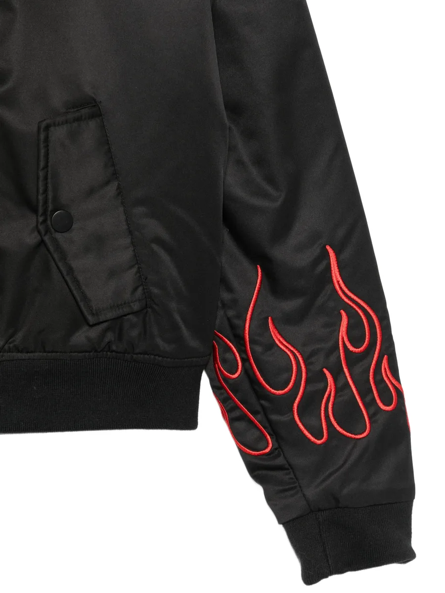 flame-embroidered bomber jacket 5