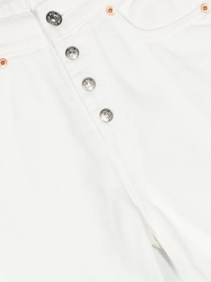 exposed-buttons straight leg jeans 5