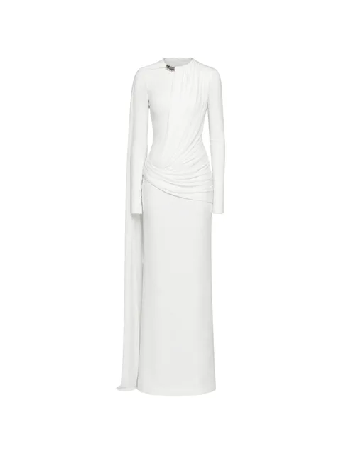 Nilah draped embellished maxi dress