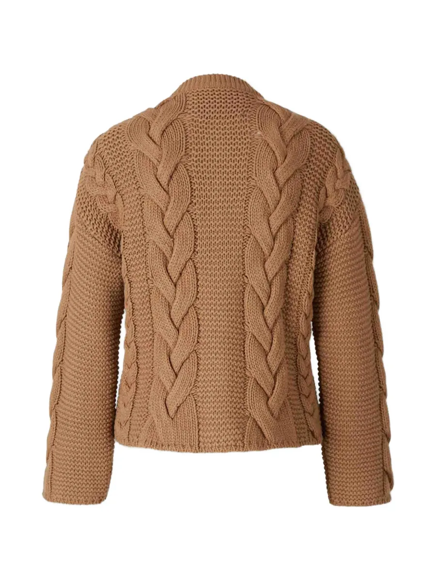 crystal-embellished cable-knit cardigan 2