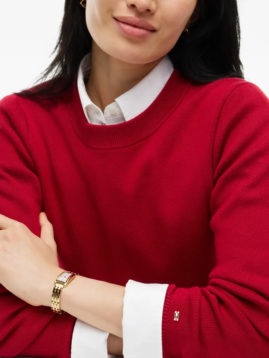 logo-embroidered ribbed-trim sweater 5