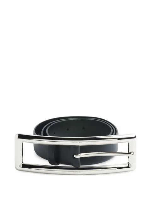 silver rectangle buckle belt