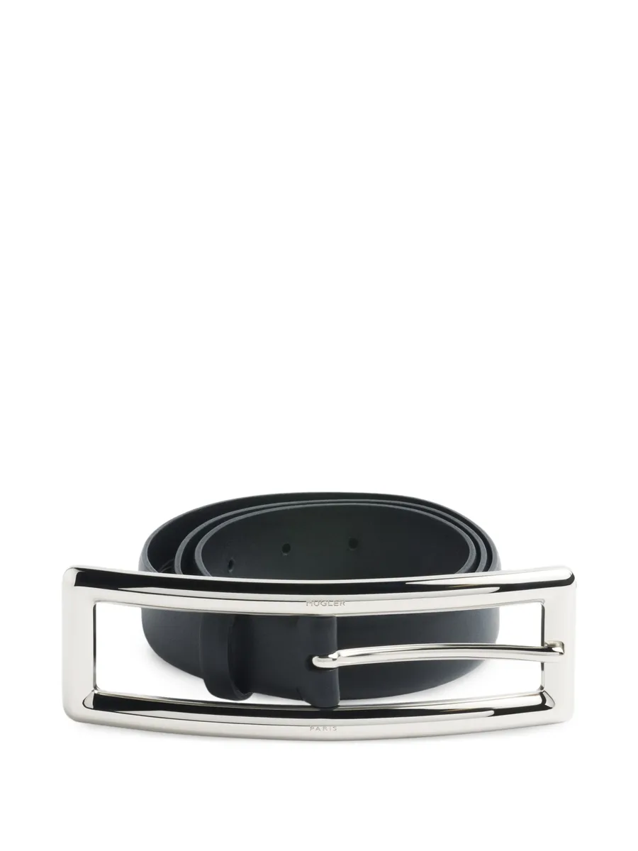silver rectangle buckle belt 1