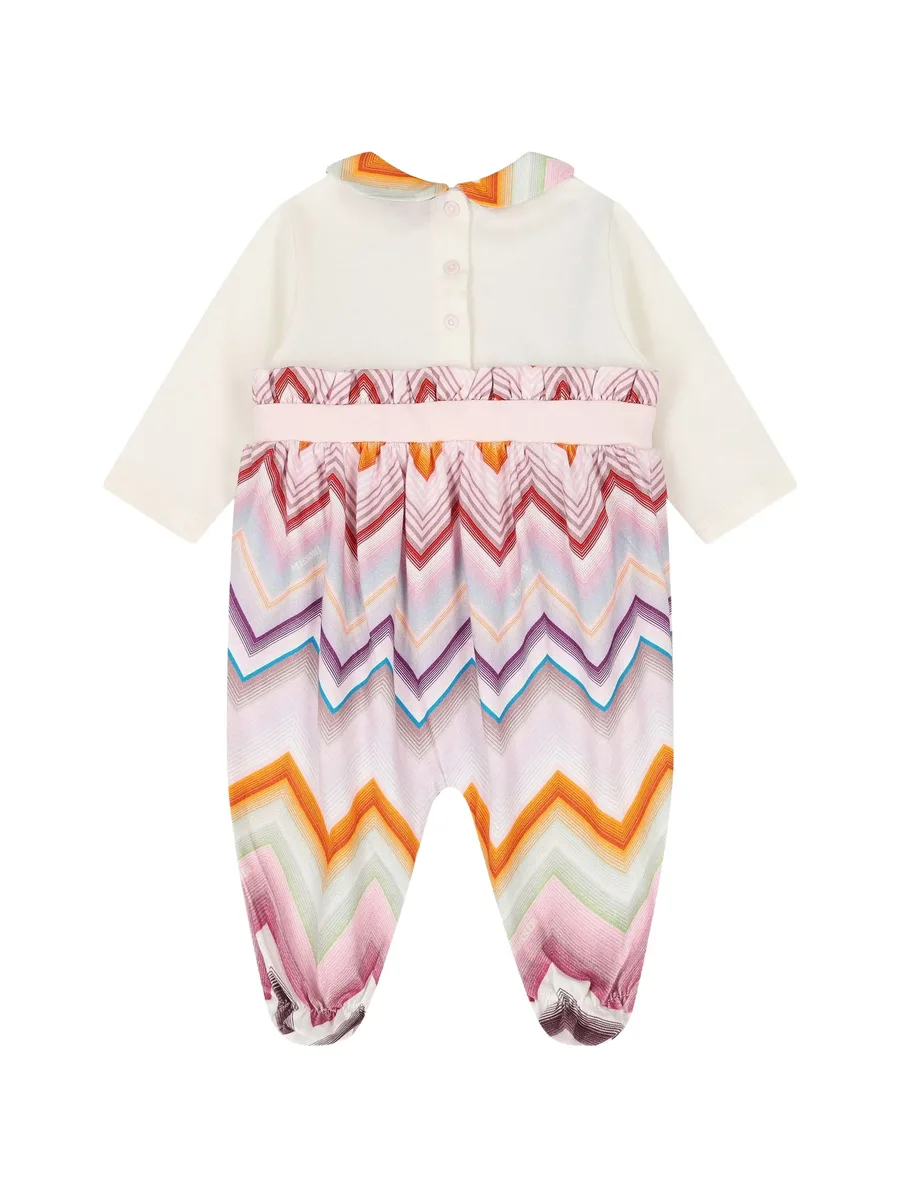 zigzag-print bow-detail babygrow set (set of two) 4