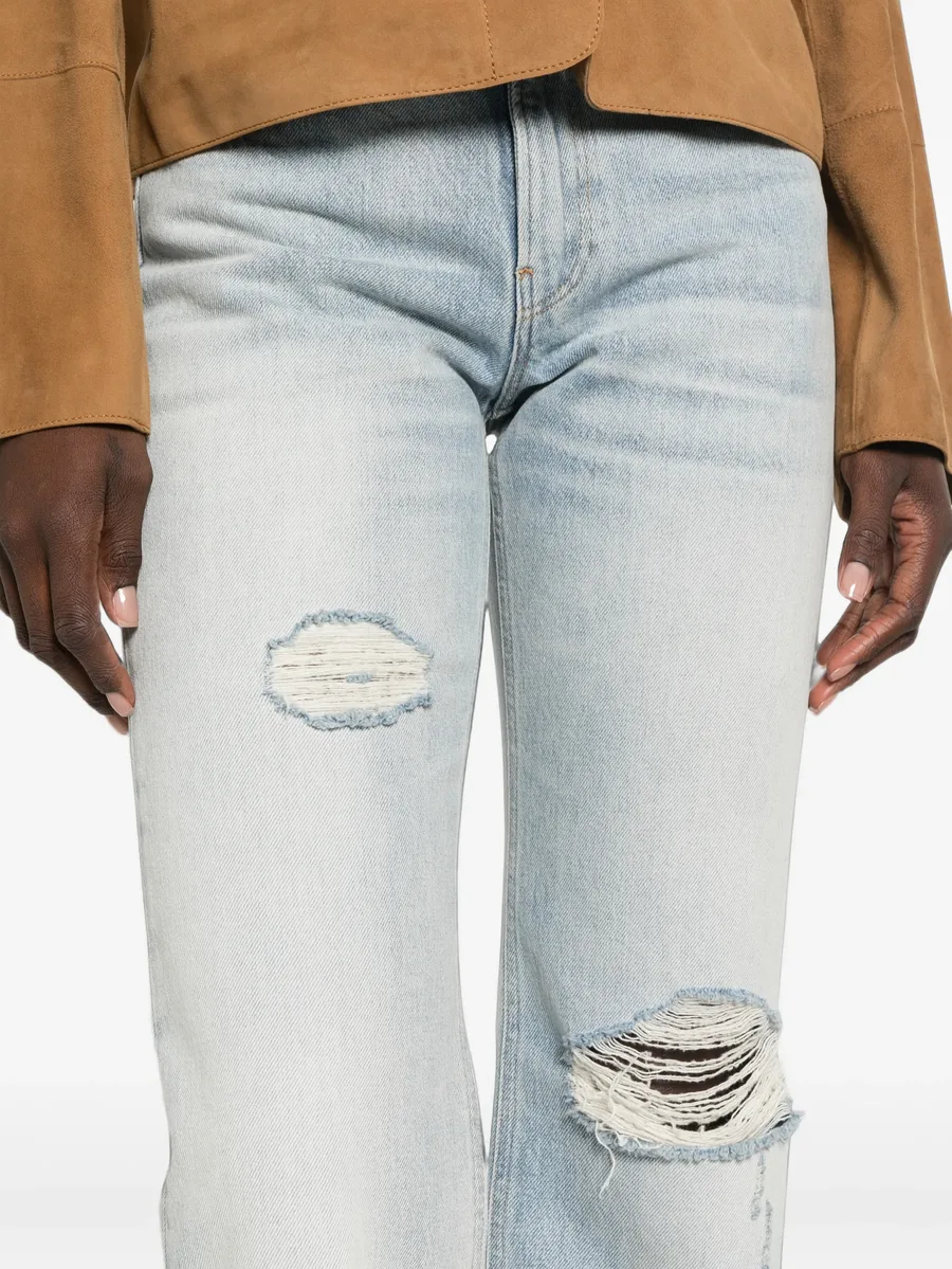 distressed straight-leg jeans 5