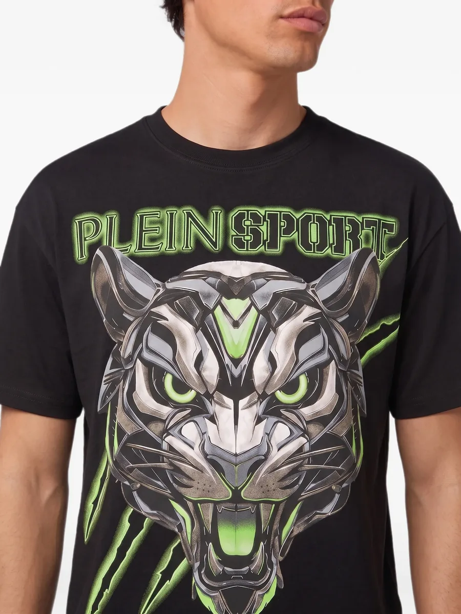 tiger-print logo-print t-shirt 5
