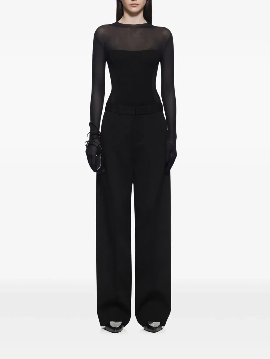 Edna raised-stitch pegged trousers 2