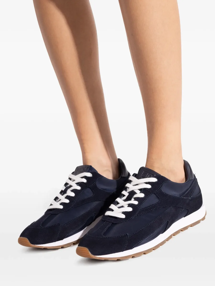 lace-up panelled suede sneakers 9