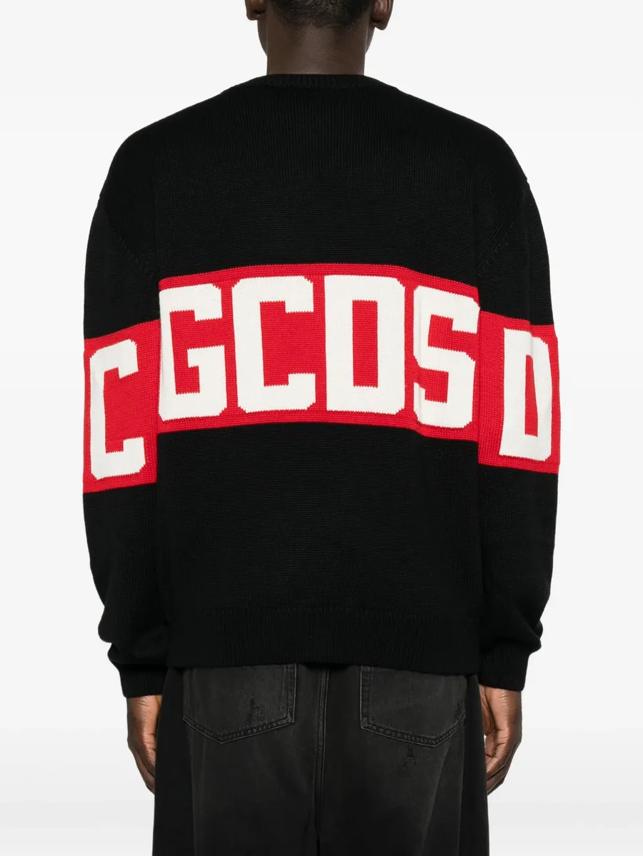 logo-intarsia knitted sweater 4