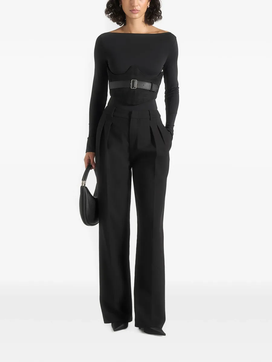 Chloein blacksuede corset with belt 2