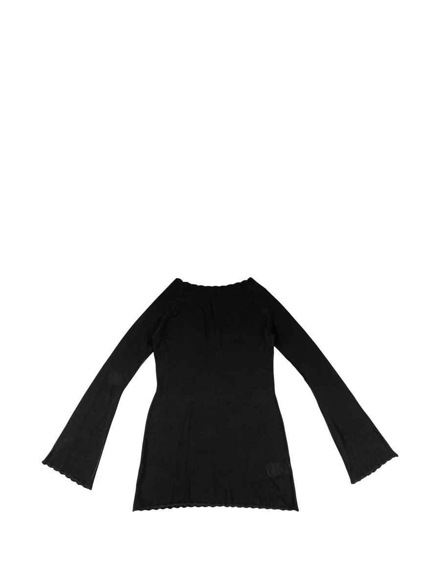 mesh flare-sleeve mini dress 2