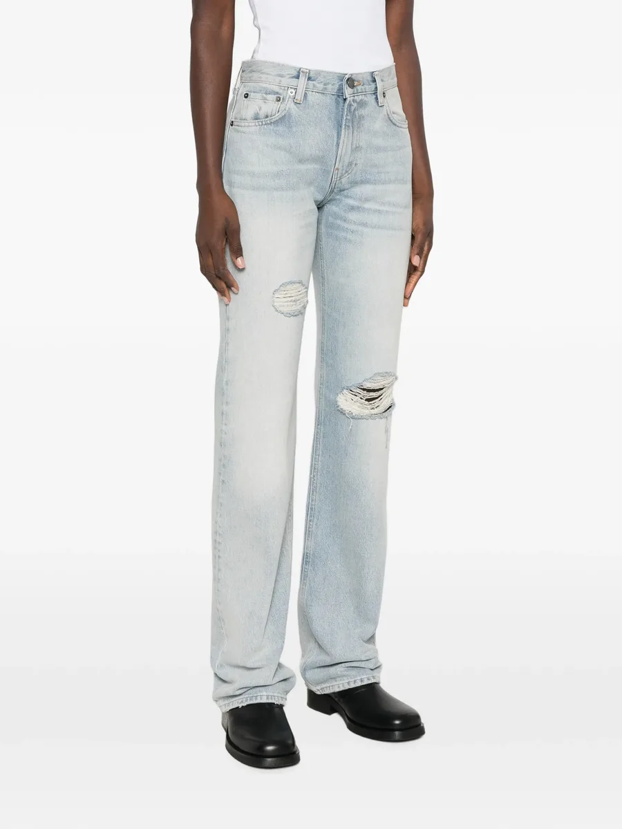 distressed straight-leg jeans 3
