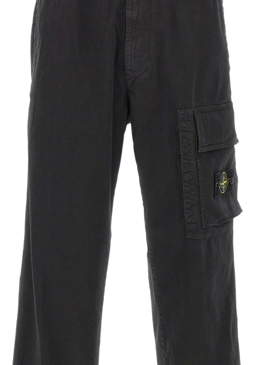 3100036 stretch-organic-broken-twill-cotton old-effect loose-fit- joggers with drawstring cuffs 4