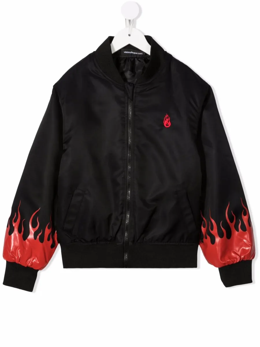 flame-print bomber jacket 1