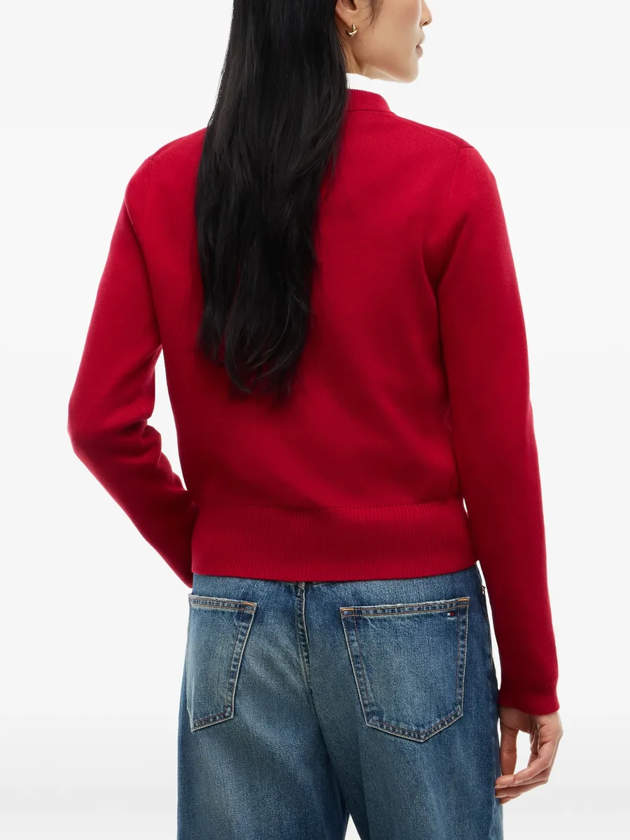 logo-embroidered ribbed-trim sweater 4