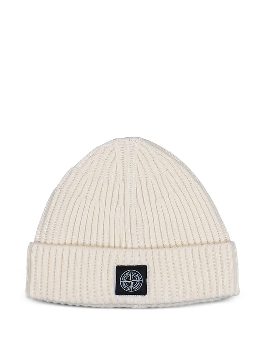 ribbed logo-patch beanie hat 1