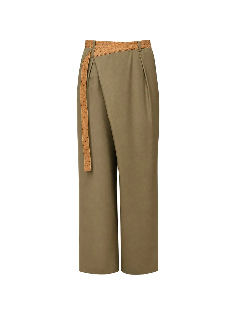 belted wrap-front trousers 1
