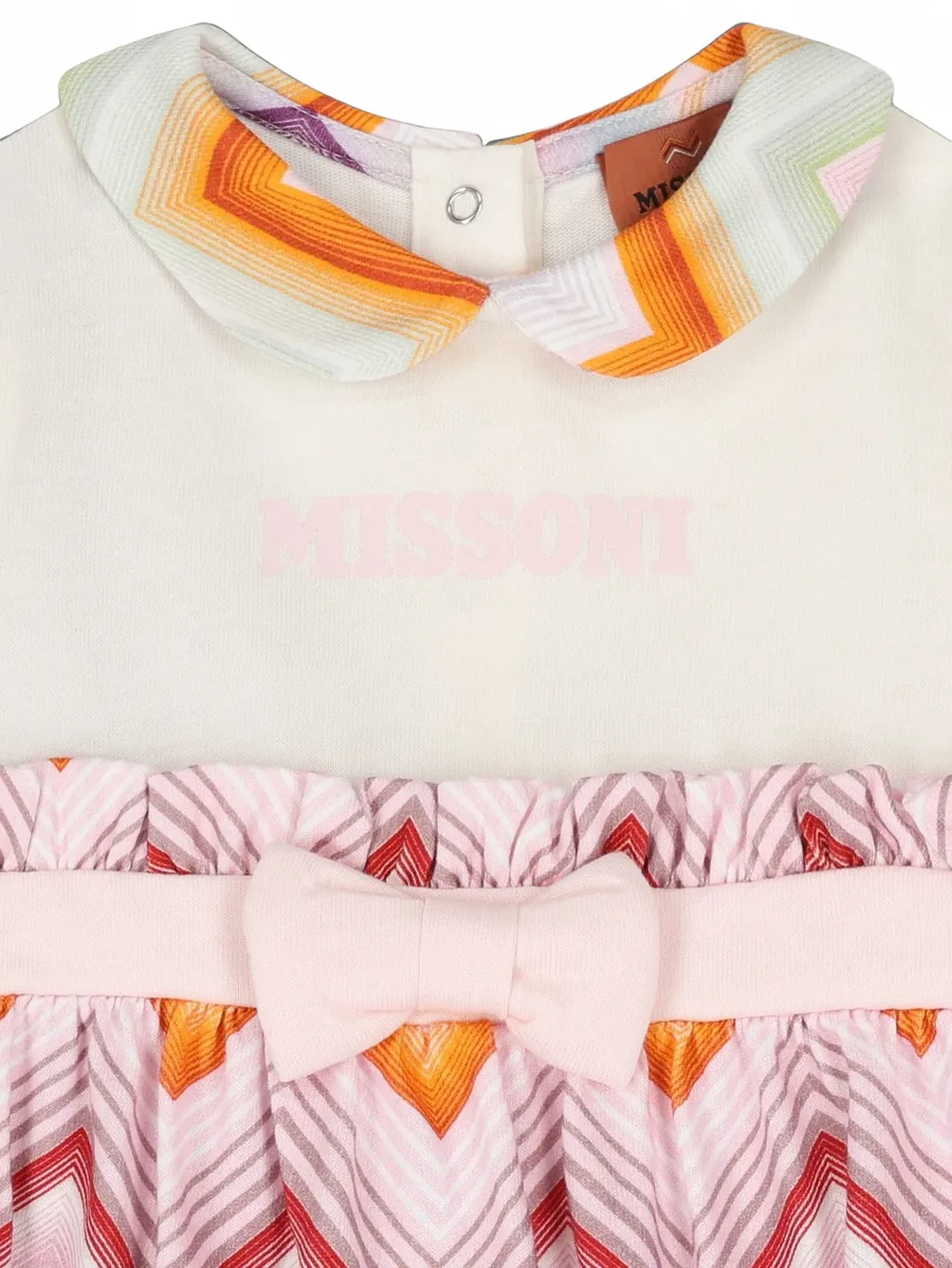 zigzag-print bow-detail babygrow set (set of two) 7