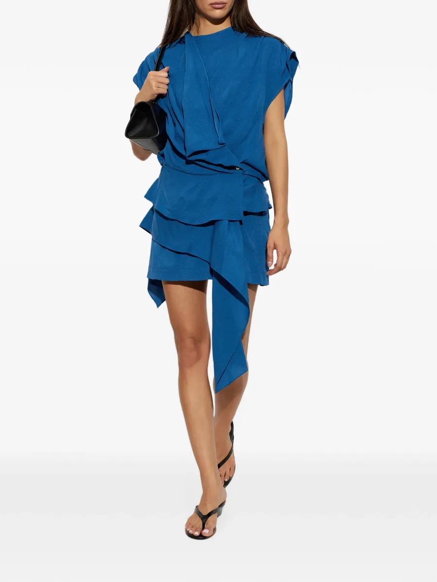 Pully draped layered mini skirt 2