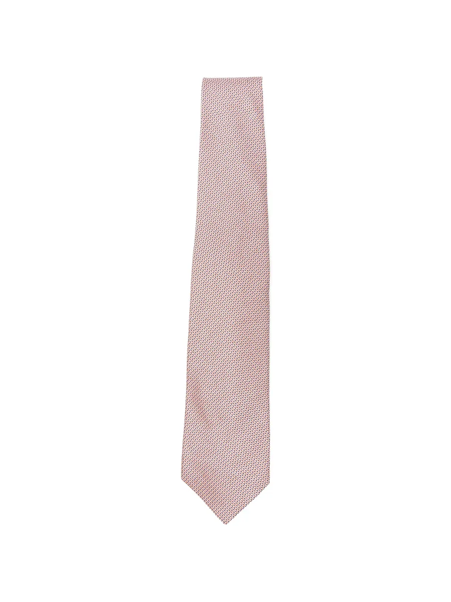 geometric-pattern silk tie 1