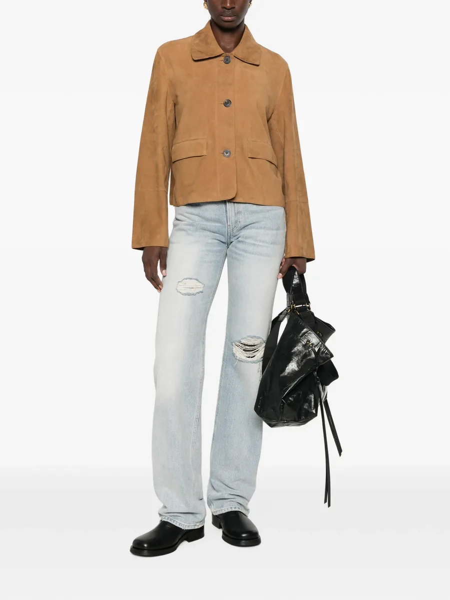 distressed straight-leg jeans 2