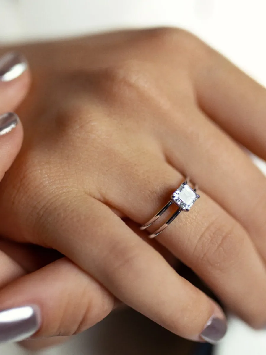diamond double-band ring 1