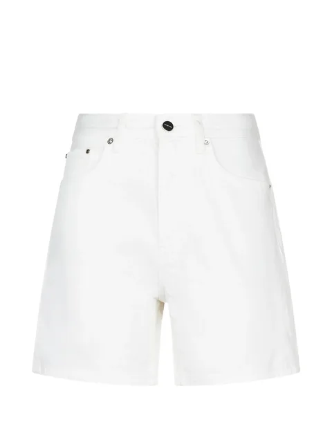 Kat logo-patch denim shorts