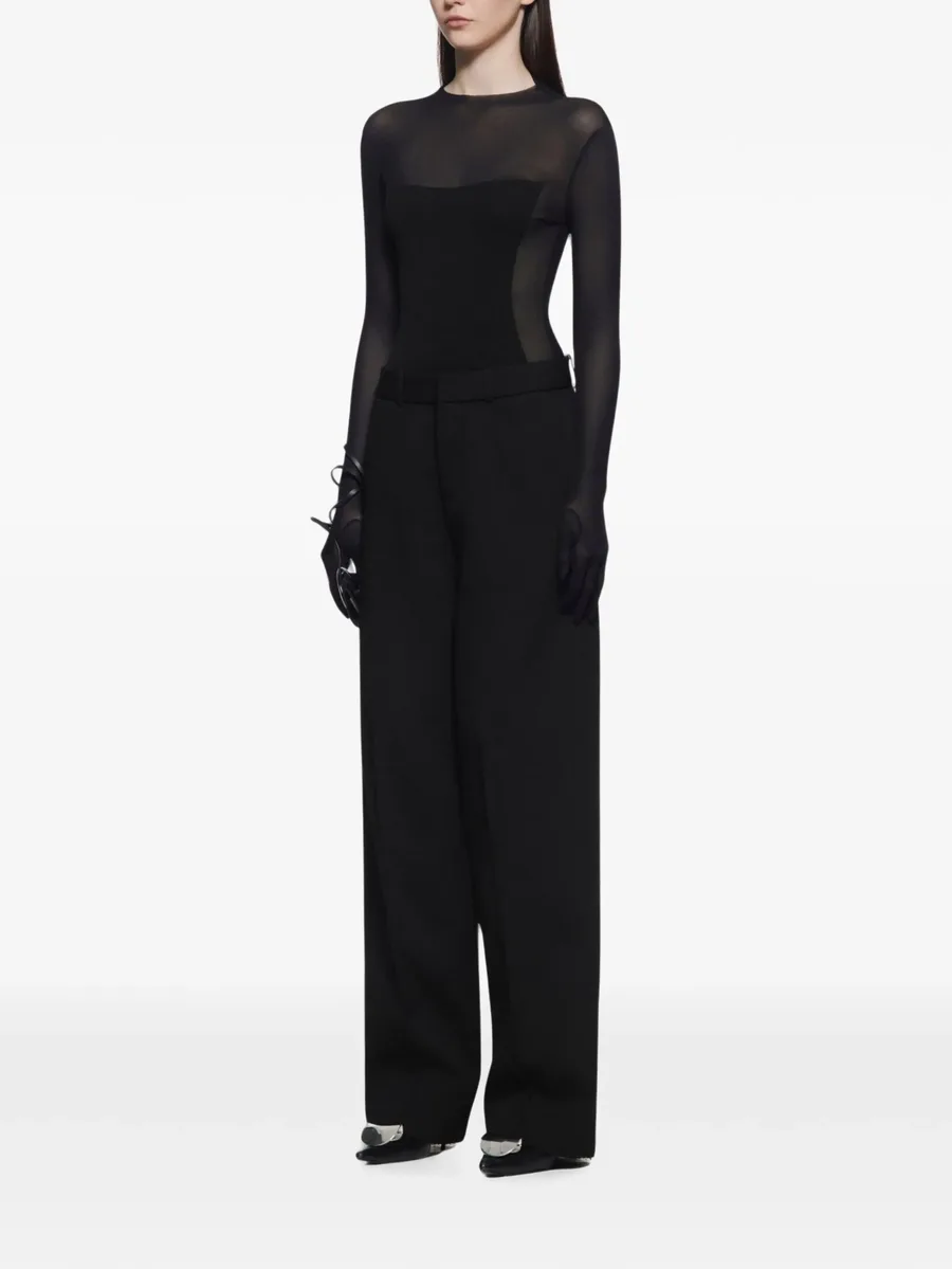Edna raised-stitch pegged trousers 3