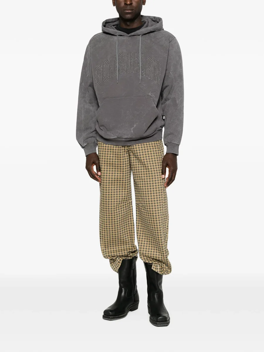 stud-embellished washed-effect hoodie 2