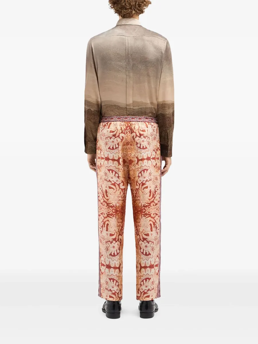 tapestry-print silk trousers 5