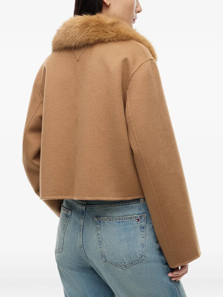 faux-fur collar pocket-detail jacket 4