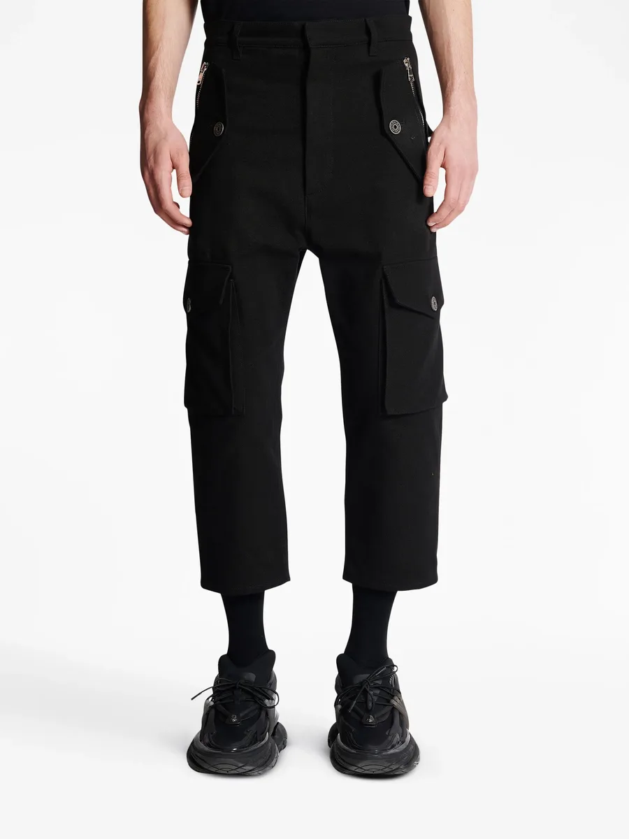 cropped cotton cargo trousers 10