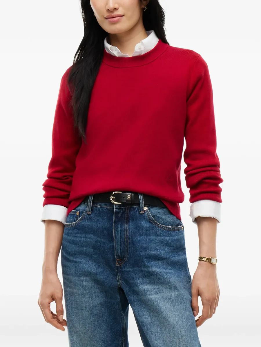 logo-embroidered ribbed-trim sweater 3