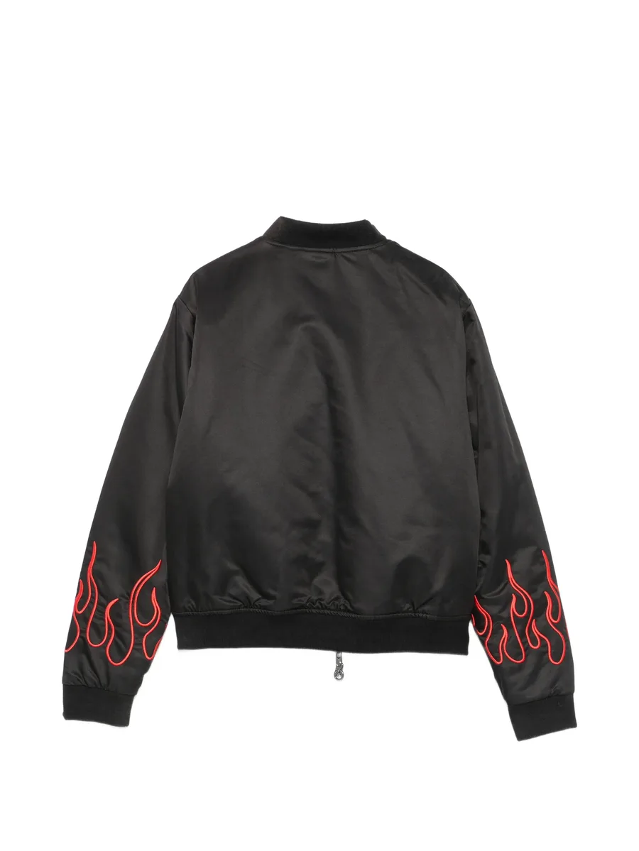 flame-embroidered bomber jacket 3