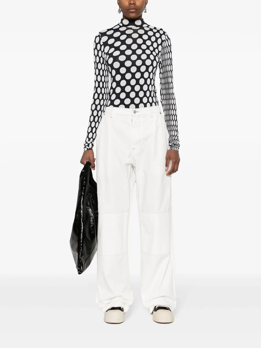 embroidered-logo straight-leg trousers 4