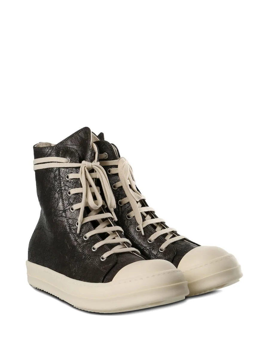 metallic-effect lace-up sneakers 3