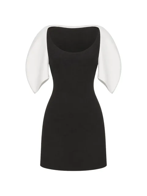 Estelle padded-yoke puff-sleeve mini dress