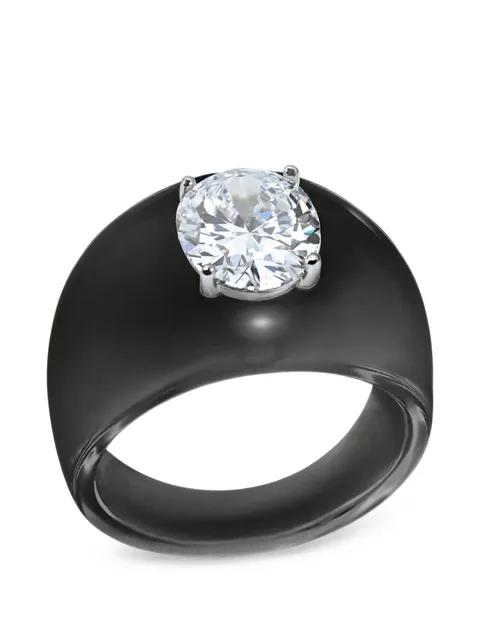 oval-cut diamond-embellished ring