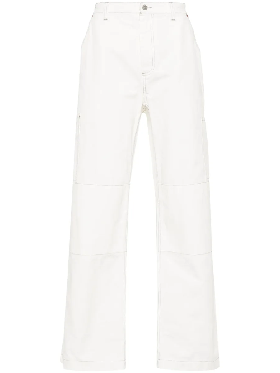 embroidered-logo straight-leg trousers 2