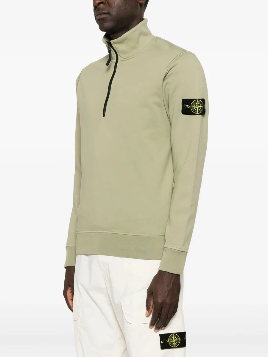 logo-patch half-zip sweater 3