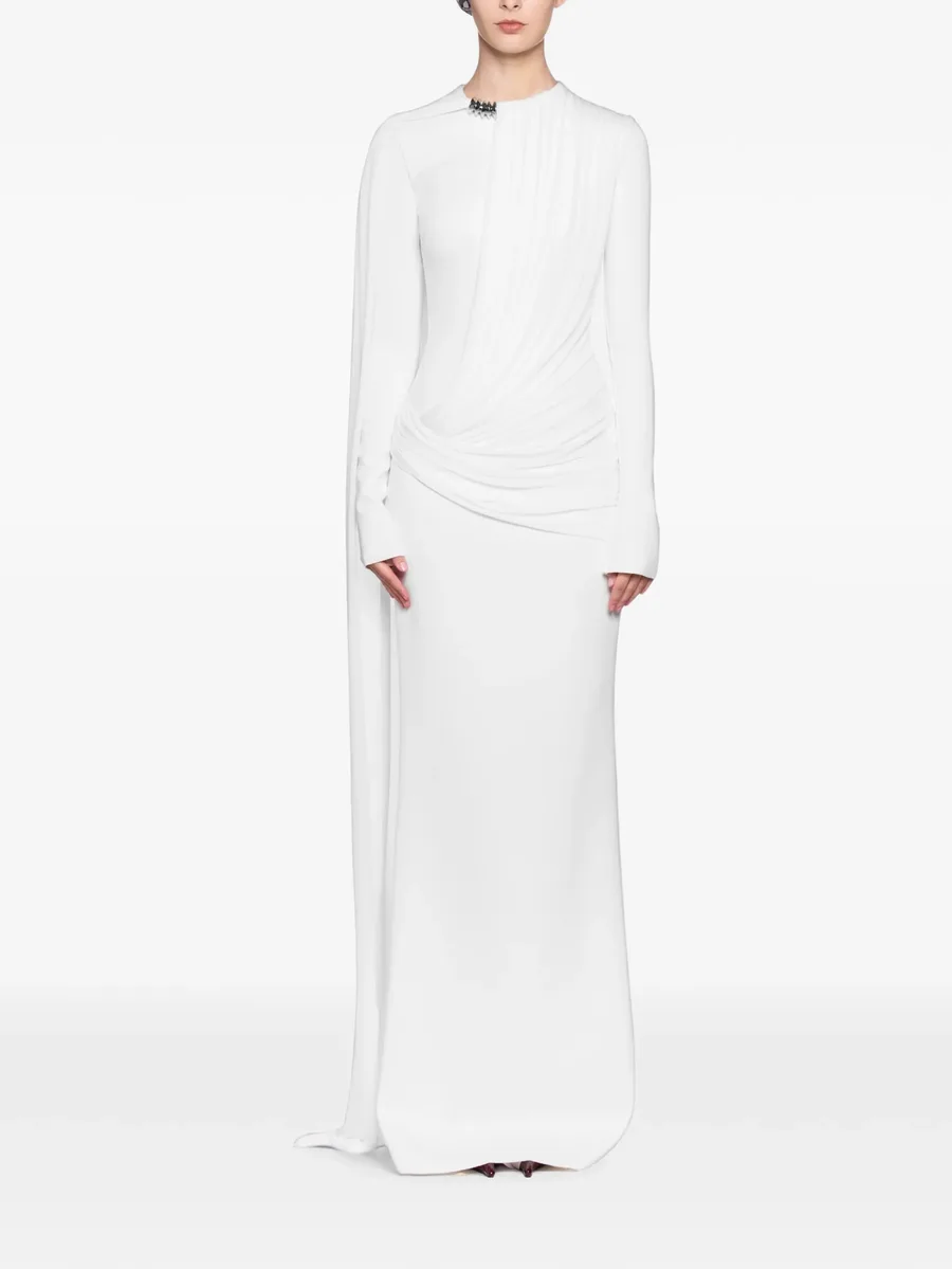 Nilah draped embellished maxi dress 2
