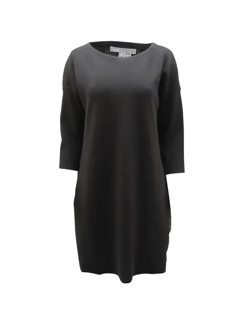 pleated-yoke sweater dress