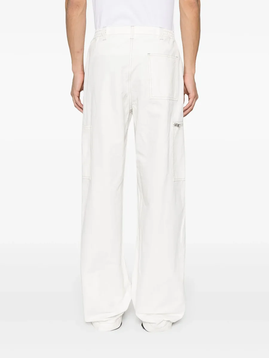 embroidered-logo straight-leg trousers 9