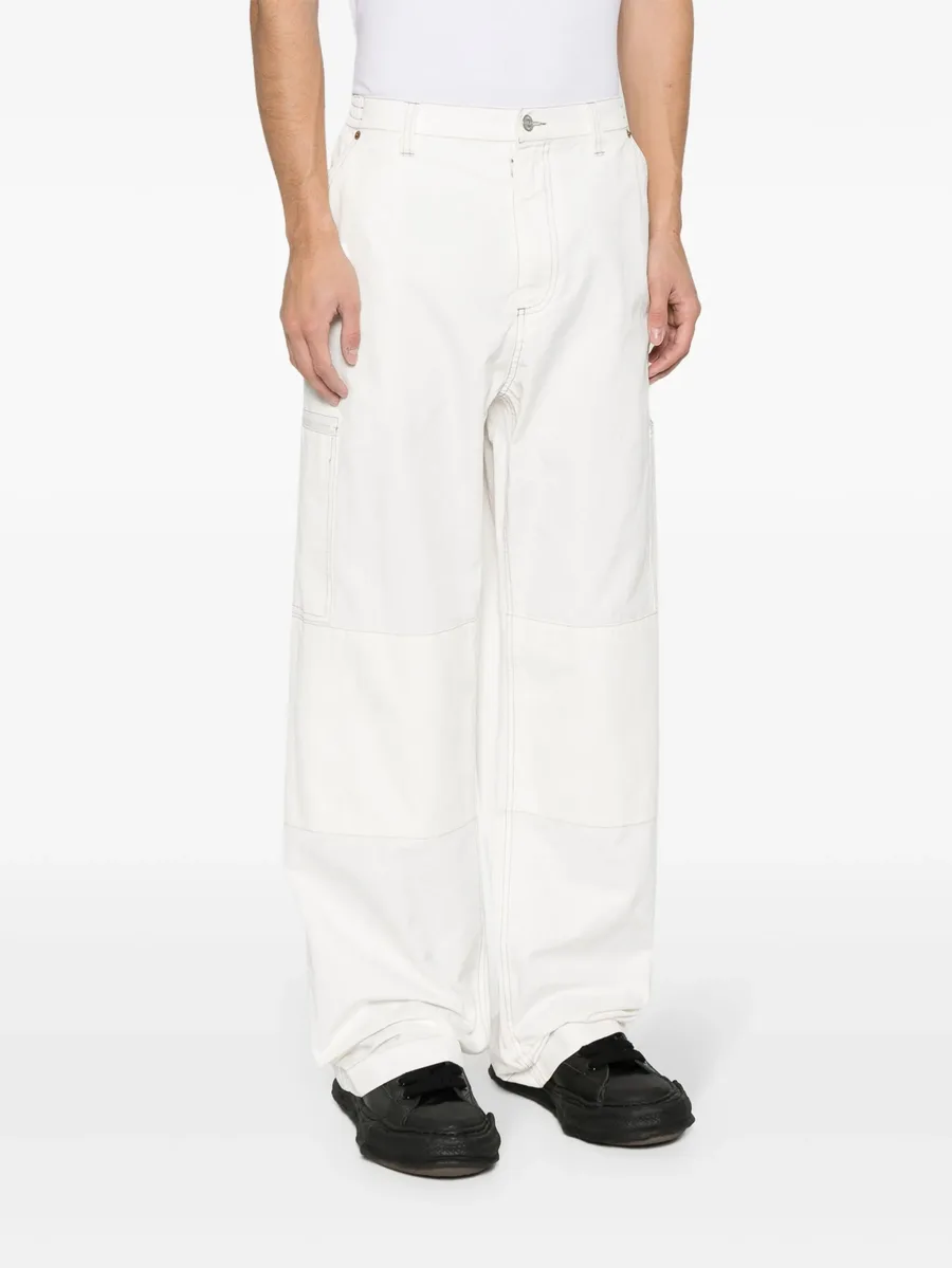 embroidered-logo straight-leg trousers 8