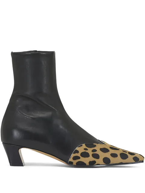 ботильоны Nevada 40 с квадратным носком и принтом