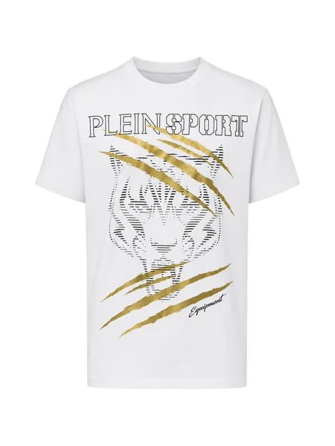 tiger-print logo-print t-shirt