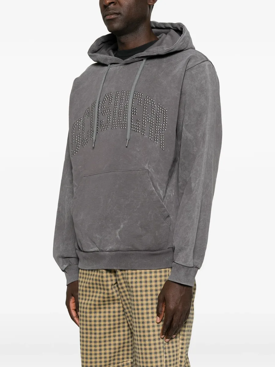 stud-embellished washed-effect hoodie 3